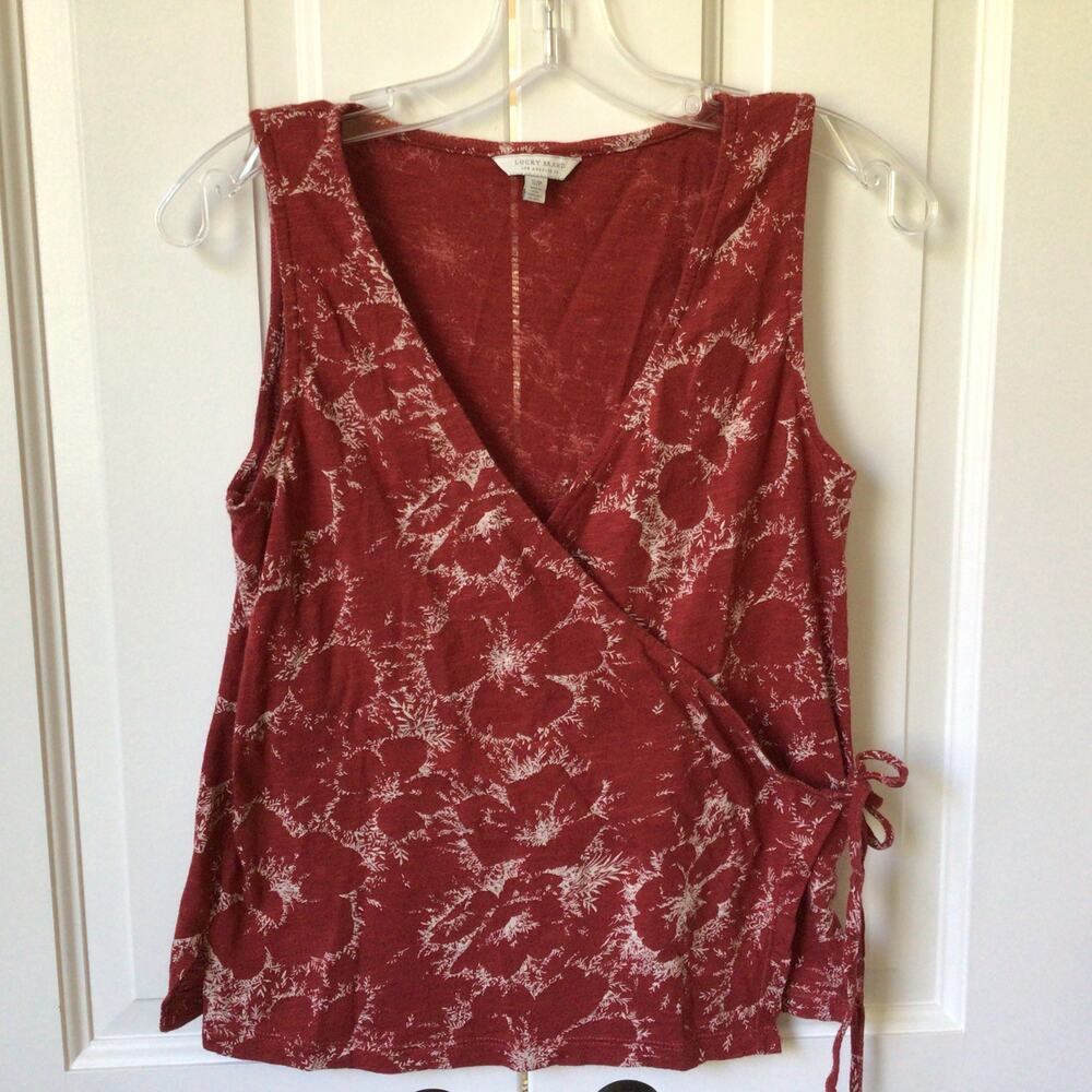 Lucky Brand Sleeveless Side Tie Top Sz S